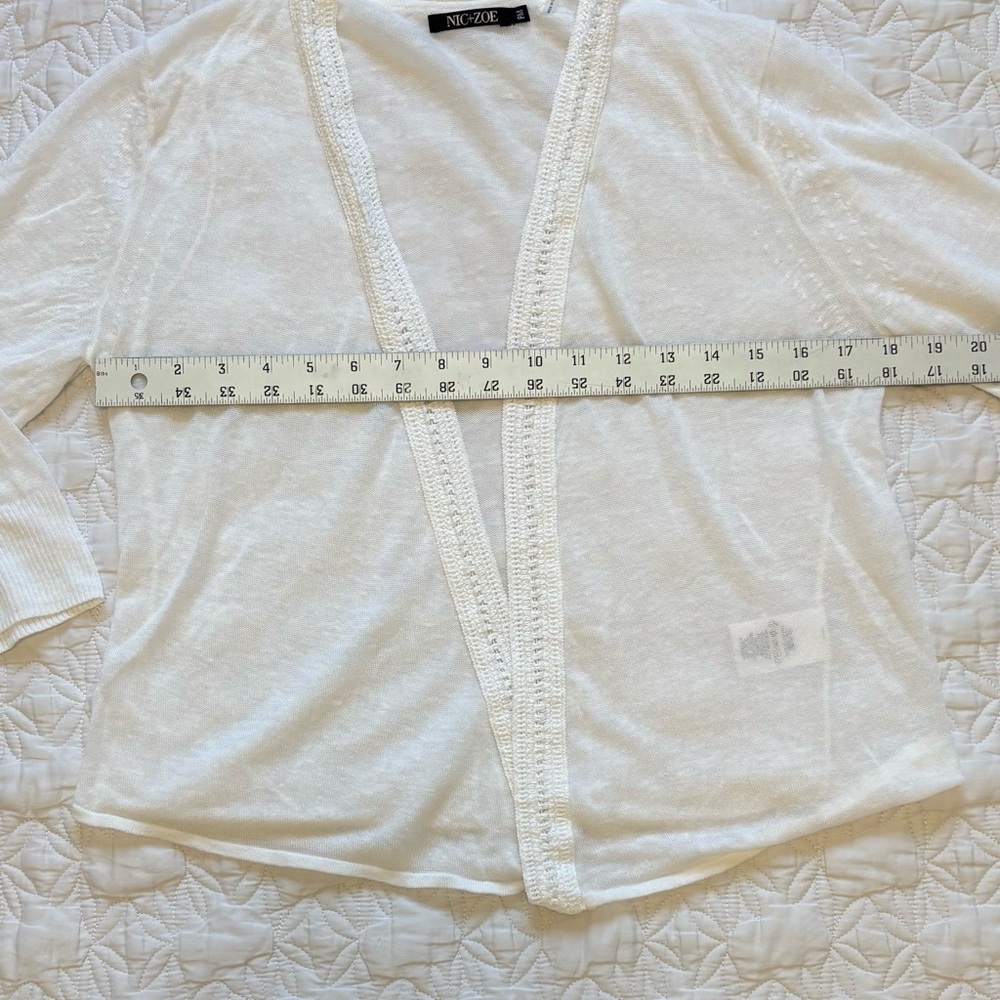 NIC+ZOE Linen White Textured Knit Top - Picture 3 of 5